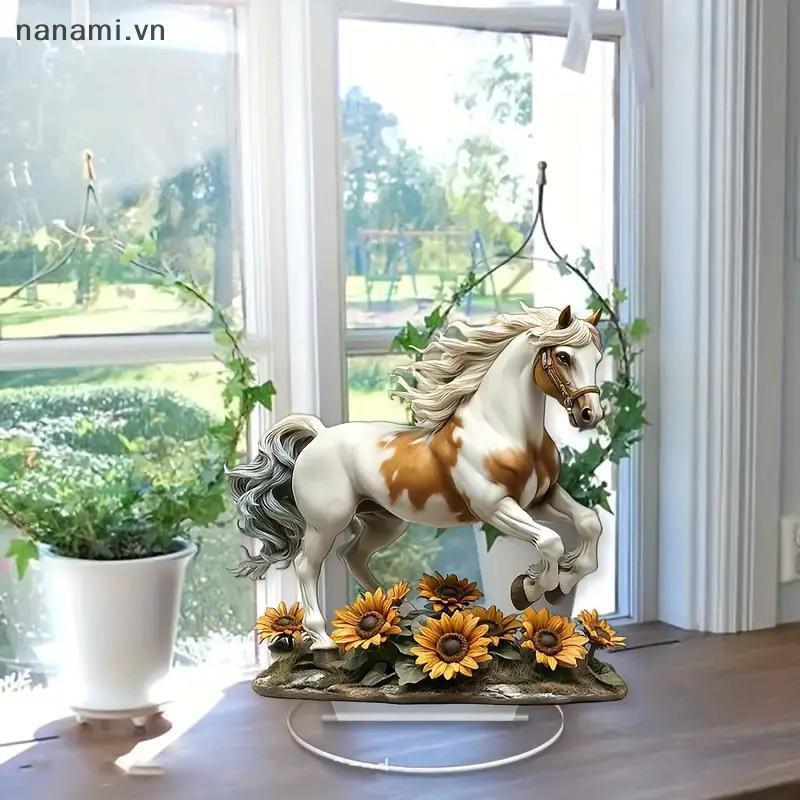 [nanami] Đồ trang trí Acrylic ngựa trắng xuyên biên giới mới phù hợp làm trang trí nội thất [VN]