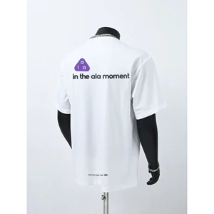 Hàng sẵn có Cặp đôi Top Thời trang hình tam giác màu tím in logo nhỏ dành cho thể thao và thể dục Áo thun ngắn tay cổ tròn 100% Cotton cao cấp