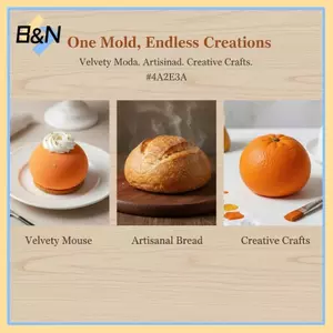 Khuôn silicon 3D hình trái cam B & N 8 khoang linh hoạt để làm bánh thạch cao thủ công Bánh Pudding sô cô la.