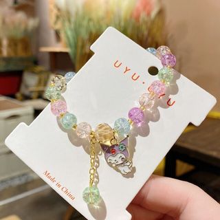 1 Vòng Tay Trẻ Em Sanrio Vòng Tay Học Sinh Có Cinnamoroll Và Hạt Thủy Tinh Phụ Kiện Bé Gái