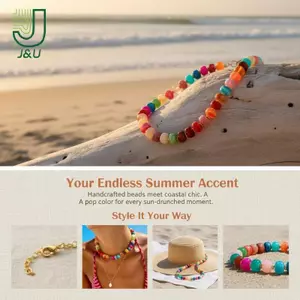Boho Choker Nelace Hạt Acrylic Nhiều Màu Sắc Trang Sức Bãi Biển Nhẹ Nữ Phong Cách Lễ Hội Mùa Hè