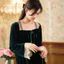 Phụ Nữ Mùa Đông Nhung Đỏ Ren Công Chúa Bộ Đồ Ngủ Váy Ngủ Nữ Cổ Chữ V Váy Ngủ Đồ Ngủ