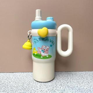 Ly giữ nhiệt inox 316 1000ml có tay cầm giữ nhiệt 8-10h in hình 3D dễ thương đi học,làm