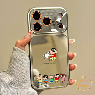 Cho iPhone 17 16 15 11 13 14 12 Pro Max 7 8 14 Plus XR X XS Max Phim hoạt hình dễ thương Crayon Shin chan Vỏ gương tức thì