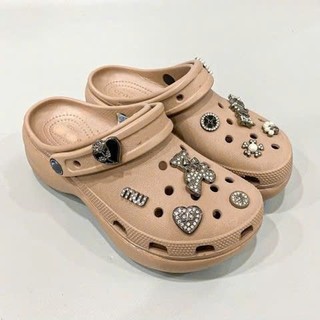 Dép sục nữ đế cao 5 phân, sục platform hách dáng nhẹ tặng kèm charm, sticker trang trí