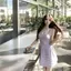 Váy dệt kim màu trắng Pure Desire dành cho nữ mùa hè Váy không tay ôm sát eo hẹp Pure Desire Váy chữ A mỏng hơn