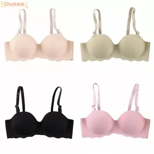 OUSXA Push Up Bras, Áo ngực liền mạch thoải mái chống chảy xệ, Áo ngực không dây nâng có thể điều chỉnh màu kẹo gợi cảm dành cho nữ