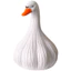 {WELV}Resin Duck Figurine with Garlic Detail Cartoon Desk Ornament White 11.5 x 7.8 cm