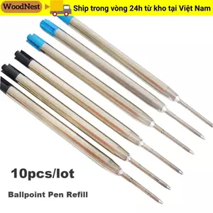 GỖ 10 Cái / lô 0.5 Mm Bút Bi Nạp Lại Chữ Ký Văn Phòng Màu Xanh / Đen Mực