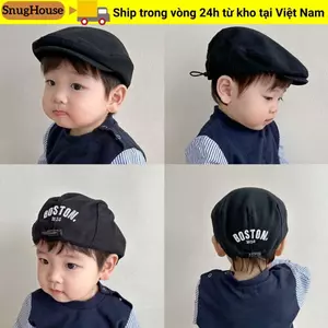 Mũ nồi SNUGHOUSE, Mũ lưỡi vịt thoáng khí Denim cổ điển, Mũ lưỡi thêu chữ thời trang màu trơn cho trẻ em