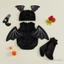 Trẻ Sơ Sinh Bé Trai Halloween Bát Trang Phục Sang Trọng Cổ Tròn Không Tay Cánh Dơi Trang Trí Áo Liền Quần Mũ Và Vớ Bộ