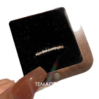 🥰Nhẫn ngón trỏ thanh lịch đơn giản thích hợp đeo chồng, nhẫn vòng siêu mảnh đá lấp lánh phong cao cấp nữ
