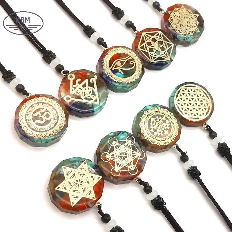 KBM Máy Phát Điện Năng Lượng Bùa 7 Luân Xa Mặt Dây Chuyền Nelace Orgonite Thiền Cân Bằng Emf Bảo Vệ Ne Dây Xích Trang Sức FSSG