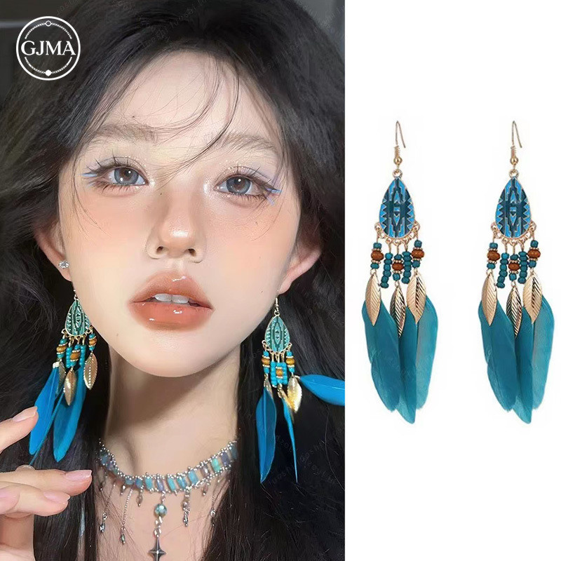 Bông tai móc tai tua rua phong cách dân tộc Bohemian thời trang thiết kế sáng tạo phụ kiện dành cho nữ