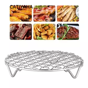 Giá nồi chiên không khí CATIYAHA, Lưới nướng lưới có thể xếp chồng lên nhau bằng thép không gỉ, Tròn di động có chân Giá nướng hơi nước tại nhà Bếp Nồi hấp lò nướng
