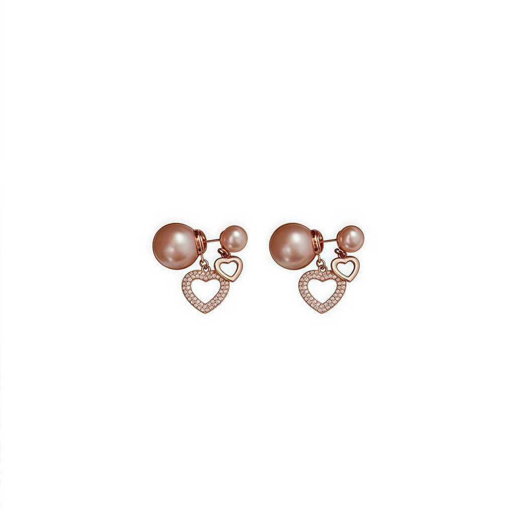 S925 Bạc Kim Tình Yêu Ngọc Trai Bông Tai Nữ Bán Chạy Cao Cấp Bông Tai Nhẹ Sang Trọng Phù Hợp Với Tính Khí Độc Đáo Bông Tai