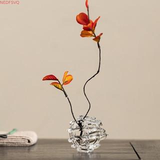 Bình thủy tinh NEDFSQM, Bình nghệ thuật thủ công tối giản trong suốt, Thiết kế lấy cảm hứng từ Zen sáng tạo Bình hoa thủy canh độc đáo Sắp xếp hoa