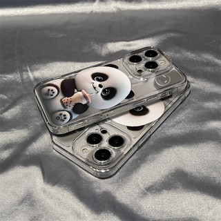 Ốp lưng trong suốt hoạt hình Thích hợp cho iPhone 17 ProMax Trà sữa Red Panda 11 15 17 Pro 13 Pro XS 14 Pro Max 12 7plus 16 Pro Vỏ bảo vệ chống va đập bằng silicon