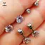 1 Bông tai Zircon pha lê đôi bằng thép không gỉ dành cho nữ Bông tai vít Trang sức cơ thể chống dị ứng [Mina]