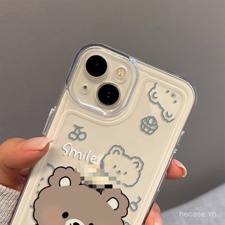 Ốp điện thoại trong suốt trong suốt Gấu Selfie Thích hợp cho iPhone 17 16 15 promax xs xr 14promax 13 12 11 pro max 12promax 15plus 16promax 17pro