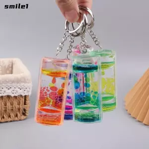 SMILE Liquid Hẹn Giờ Móc Khóa, Thủ Công Thủ Công Nhiều Màu Sắc Móc Khóa, Sáng Tạo Móc Khóa Mặt Dây Chuyền Túi Charm Treo Trang Trí Năng Động Bong Bóng Đồng Hồ Cát