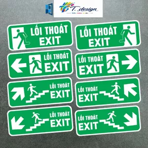 Biển báo Lối Thoát EXIT, Bảng Thoát Hiểm, Biển Chú Ý Lối Thoát và Cảnh Báo EXIT.