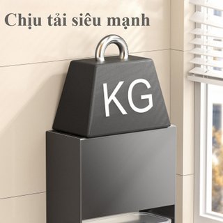 Treo Tường Khối Dao Đũa Giá Đỡ Thép Carbon Có Thể Tháo Rời Khay Chống Rỉ Giá Bếp