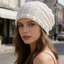 Mũ beanie lười biếng dành cho nữ Mùa hè Móc màu trơn rỗng Mũ đầu lâu thoáng khí nhẹ