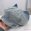 Nữ Trang Trí Tai Mèo Mũ Nồi Denim Mùa Xuân Mùa Hè Vintage Mũ Newsboy Dễ Thương