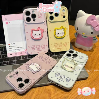 Ốp Lưng Cho Oppo A16 A3X A5i A3 A15 A35 A7 A18 A31 A58 A60 A57 A77 A54 A38 A17 Phim hoạt hình Bow Kitty Stand Bìa mềm