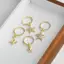 PNPIA- Nhẫn Seastar mạ vàng pha lê trắng dành cho nữ Vỏ sò bằng đồng Tuyên bố có thể điều chỉnh Kỷ niệm thời trang