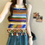 Phụ Nữ Nhiều Màu Sắc Knnited Tank Nữ Thường Ngày Không Tay Top Ngày Lễ Phong Cách Boho Mặc Áo Sơ Mi