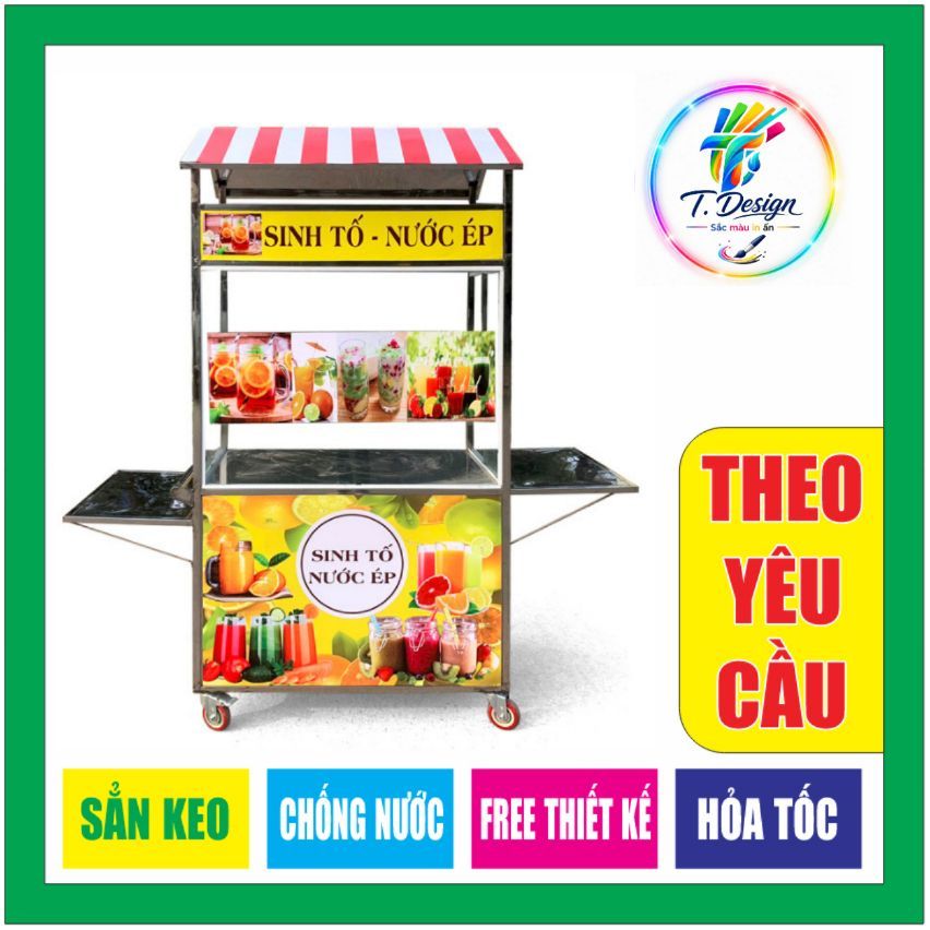 Decal Quầy Bán Hàng Chống Nước [THEO YÊU CẦU], Dán Sẵn, In Đủ Kích Thước - Miễn Phí Thiết Kế!