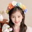 Vòng tóc PYCOU, Mô phỏng hoa cô dâu Vương miện hoa cổ tích, Băng đô hoa đầy màu sắc thời trang Phụ kiện tóc trẻ em