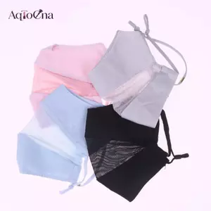 AqToCna Lưới Băng Lụa Mặt Khăn Co Giãn Màu Trơn Bảo Vệ Tia UV Chống Tia UV Mặt nạ Mặt nạ Khăn Mặt Veil Câu Cá AqToCna
