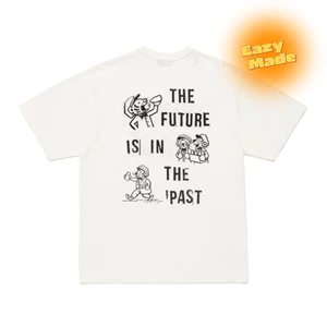 Hàng sẵn có Vintage Series HU MAN sữa hổ in chữ Áo thun cổ tròn mềm mại Unisex Bán chạy