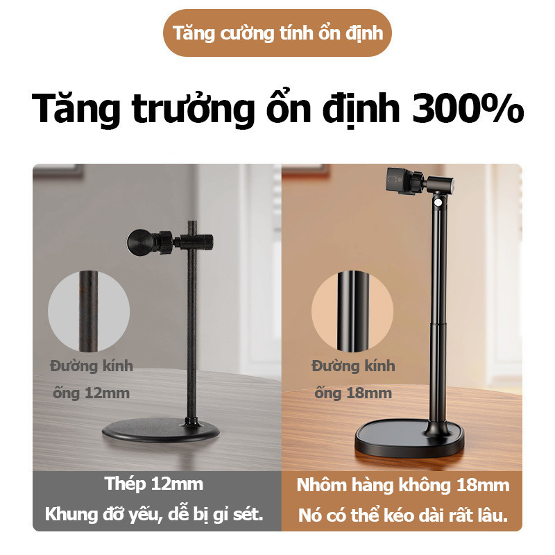 Giá đỡ điện thoại,360° Xoay,tùy chỉnh cao độ, góc quay,Chất liệu hợp kim nhôm,lý tưởng để quay video và phát trực tiếp