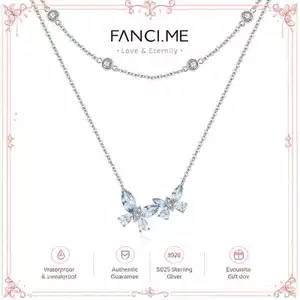 Vòng cổ bạc đôi hình bướm "Crystal Hope" FANCIME