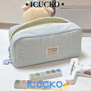 Túi đựng bút ICUCKO, Bút chì màu trơn dung tích lớn, Quà tặng vải dễ thương Túi đựng mỹ phẩm hoạt hình dành cho học sinh