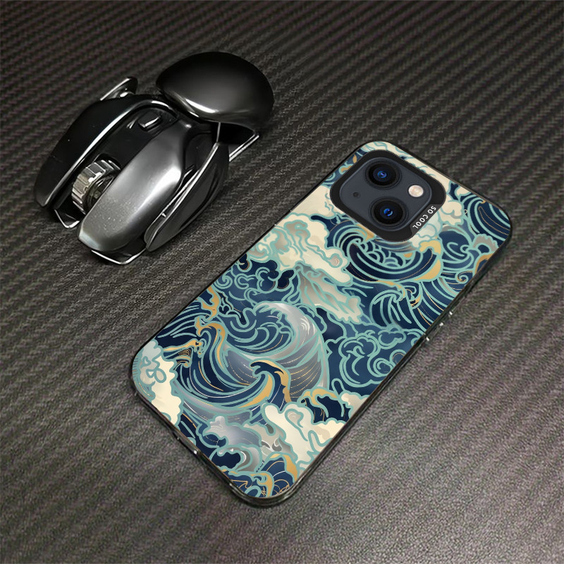 Ốp Điện Thoại Sóng Đại Dương Ukiyo-e Cho IPhone 6 6S SE 2020 7 8 X XS Max XR 11 12 13 14 Plus 15 16 17 Pro Max 17 AIR IMD