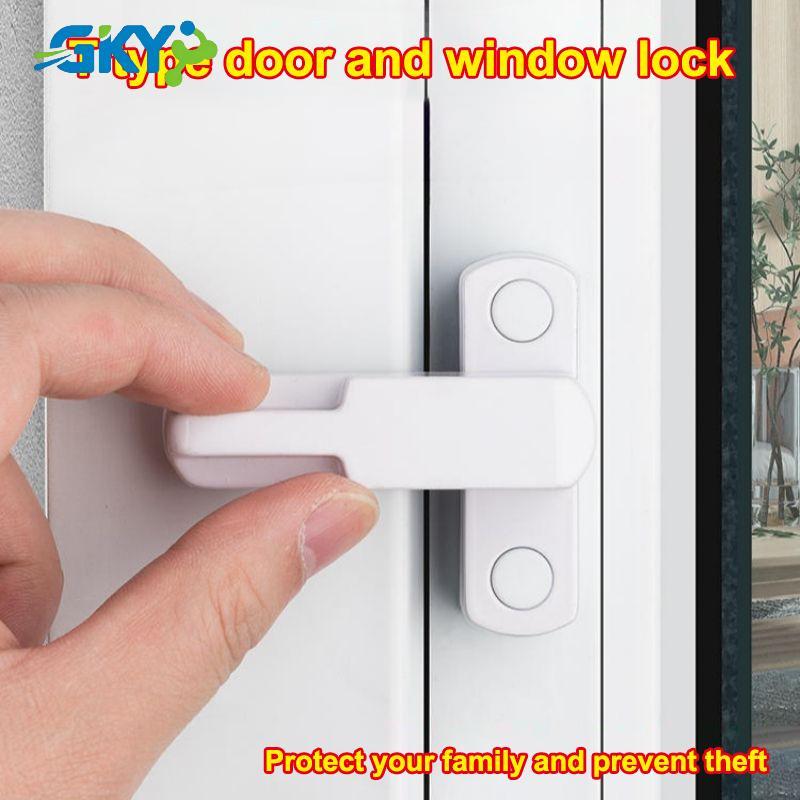 GKY 2 / 3 / 5 Cái T-los Nhựa Upvc An Toàn Cho Trẻ Em Cửa Sổ Sash Lo Cần An Toàn Tay Cầm Quét Chốt Ban Công Lo GKY