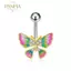 PNPIA- Thép Không Gỉ Hoa Bướm Bụng Nút Nhẫn Nữ Pha Lê Zircon Trái Tim Rốn Xuyên Trang Trí Gợi Cảm Cơ Thể Trang Sức