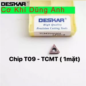 Chip T09 -TCMT ( 1 mặt) R0.4 Deskar Gia công thép , inox , gang