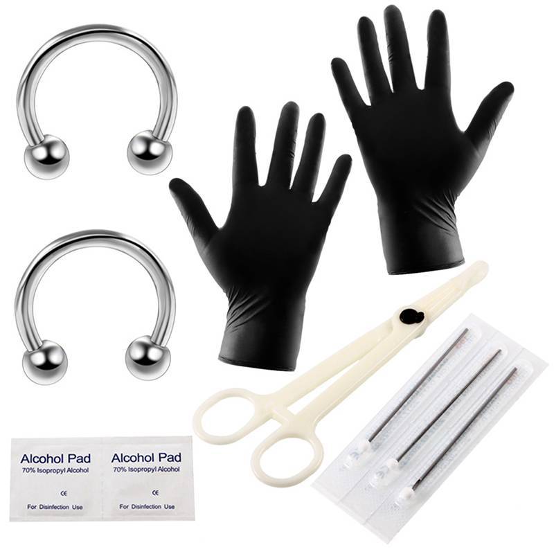 GOAY 10-20 Cái / bộ Body Piercing Kit Dụng Cụ Kim Bụng Lưỡi Lông Mày Mũi Lip Ring VN