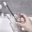 Cốc đựng bàn chải đánh răng nước súc miệng bằng nhựa có tay cầm tại nhà Phòng tắm Tumblers Cốc di động Giá đỡ bàn chải đánh răng trong suốt MỚI