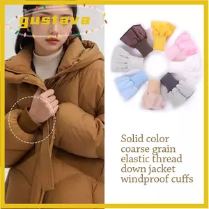 GUSTAVA Rib Cuff, Co Giãn Đan Màu Trơn Đàn Hồi Rib Cuffs, Chất Lượng Cao Co Giãn Xuống Áo Khoác Còng Người Lớn Trẻ Em