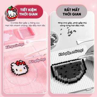 Bộ hạt xếp hình DIY 2.6mm 144 màu đồ chơi sáng tạo handmade kèm bàn ủi an toàn cho bé quà sinh nhật