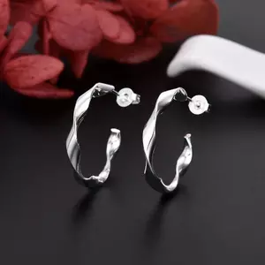 Thương Hiệu Phổ Biến Bạc 925 Bông Tai Xoắn Ốc Đẹp Dành Cho Nữ Thời Trang Cưới Phụ Kiện Trang Sức