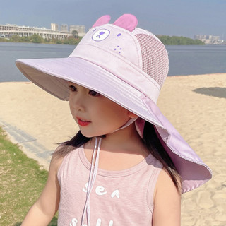 Mũ Chống Nắng Trẻ Em Vành Rộng Có Che Gáy, Nón Chống UV Cho Bé Trai Bé Gái Đi Chơi Đi Biển Thoáng Khí