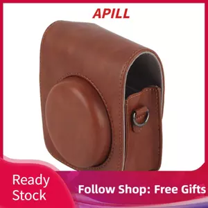 apill GOWENIC PU Leather Vintage Camera Case cho Mini 90 Bảo vệ tinh tế với dây đeo vai có thể điều chỉnh (Màu nâu)